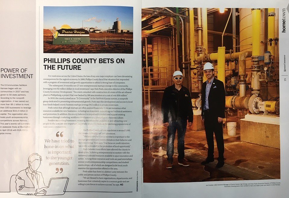 KansasCommerce's tweet photo. In the latest Kansas Commerce Magazine, read how Phillips County responded to a tough economy with a program of investment and growth opportunities to attract a strong base of companies. https://t.co/InaGMeVK8p @networkkansas #phillipscounty #ksleg #ksbiz https://t.co/umbCEykVzu