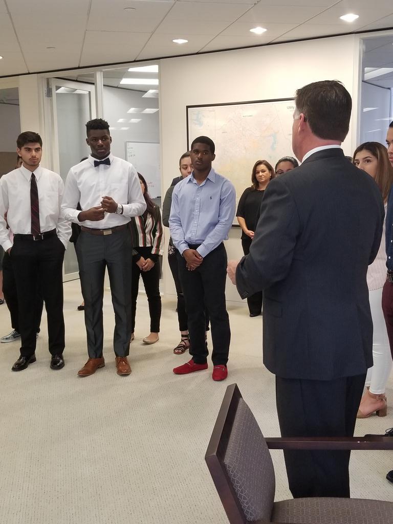 SpringCTE's tweet image. Spring ISD students at Hilltop Securities. #SpringISDCTE