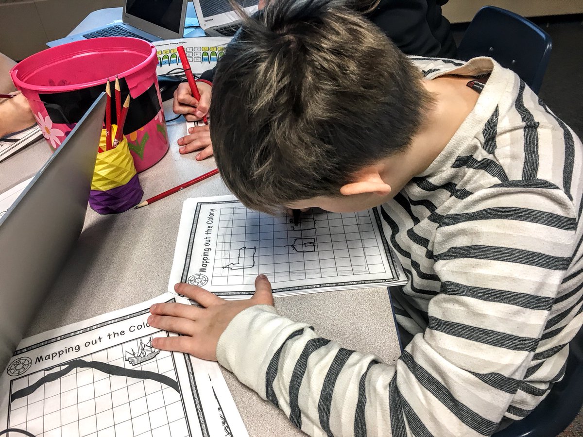 Teach_Innovate's tweet photo. 3rd graders are researching animals, crops, &amp; colony structures as they plan how to design &amp; build a colony in the new world. Drawing out templates of colony fort. When ready, building in @tinkercad to 3D print #GoCIGo #3rdGrade #makerbot #edtech @STEAMrollerzMN #STEAM #3dPrint https://t.co/VDR3MRjYvb
