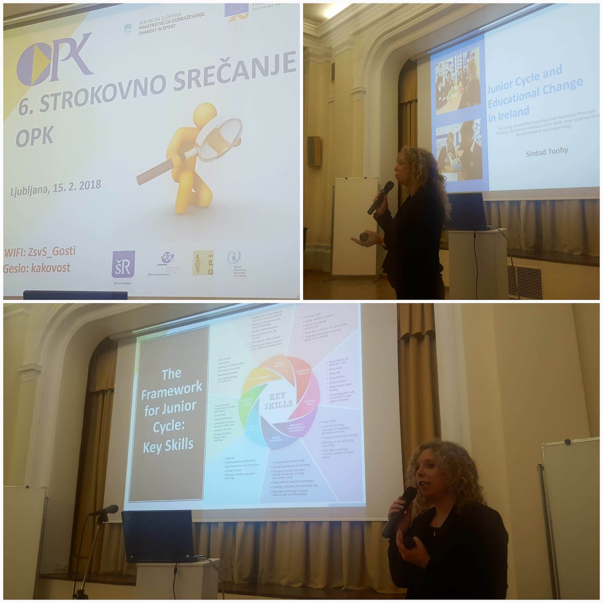 EduLeader_si's tweet photo. Plenarno o irskih izkušnjah s Sinead Touhy in #mreženje o izzivih in rešitvah #spremljanje #kakovost z OPK vrtci in šolami. #sodelovanje #izmenjava #učimose @zrss_si @poklicno #RIC https://t.co/7EXMTmnblD