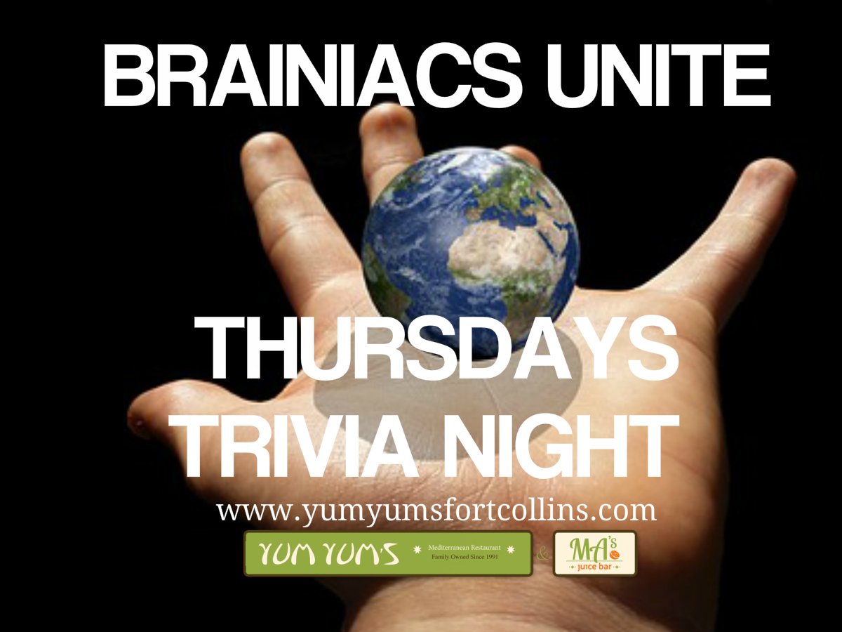 SugarBEECopy's tweet photo. @ColoradoStateU #STUDENTS GET FACTUAL DURING OUR TRIVIA NIGHT! EVERY THURSDAY AT YUMYUM'S AT #FOCO #NOCO https://t.co/FLJBRpvpe6