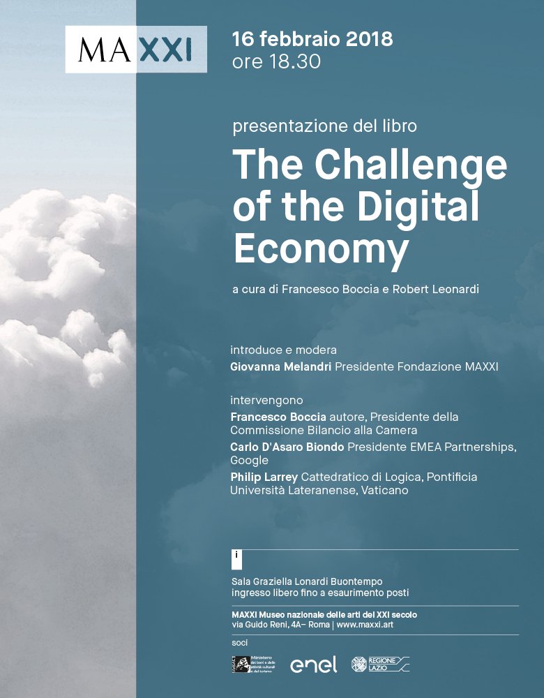 GioMelandri's tweet photo. Quali sfide presenta al mondo contemporaneo l'economia digitale? Ne parliamo domani in un incontro inedito con @F_Boccia presidente Comm. Bilancio Camera, @carlodasaro presidente Google in Europa e #PhilipLarrey, cattedratico di Logica alla Pontificia Università Lateranense https://t.co/95Ycubvapk