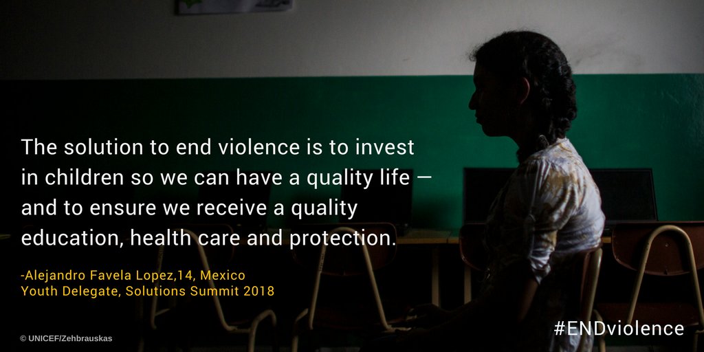 Invest in children's futures. Invest in their right to education, health and protection.

Powerful words from Alejandro at Solutions Summit in Stockholm. Learn more: uni.cf/2ETbBuL  #ENDviolenceSWE