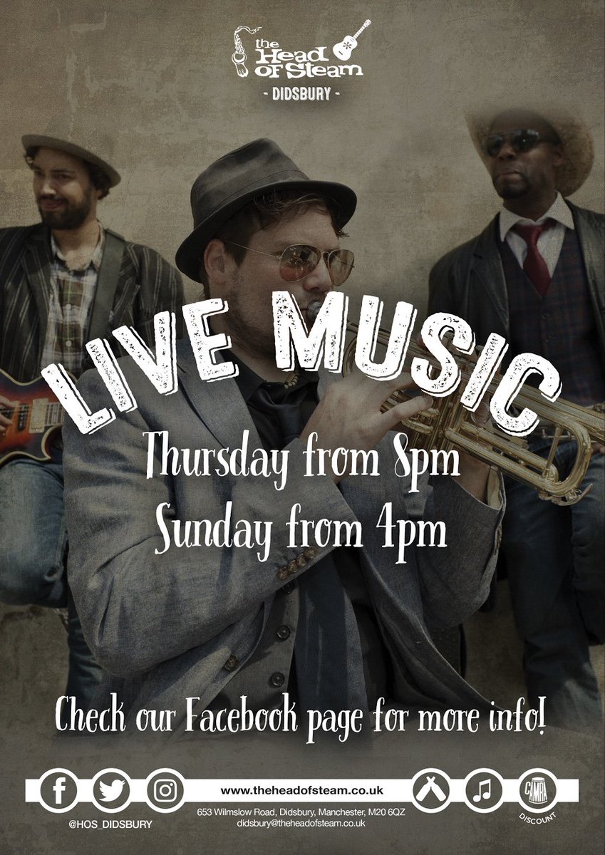 HOS_Didsbury's tweet photo. We may as well start the weekend today, right?! What a better way than with some Live Music, from 8pm! 🙌🏻 https://t.co/VWkfJu3D15