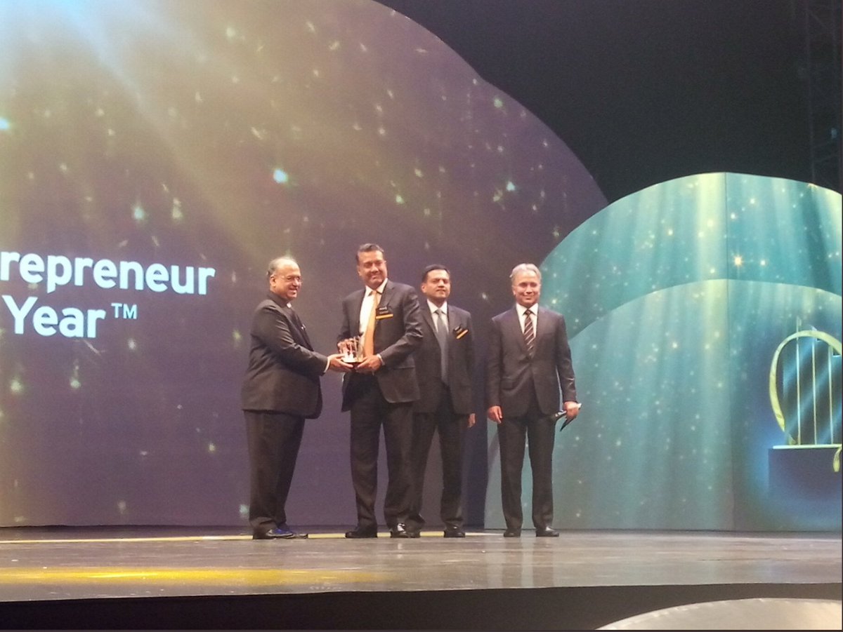 ReNewCorp's tweet photo. Under the #leadership of @Sumant_Sinha, our Chairman & CEO, we were able to #innovate & bring a difference in the #renewable sector. We congratulate him on his win at the #EOYIndia2017 awards under #Energy, Real Estate & Infrastructure category. Together, let’s #PowerAChange. https://t.co/ftblZL2pGz
