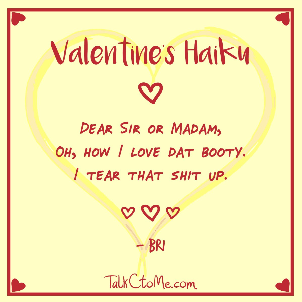 TalkC2me's tweet photo. #Haiku #Vday https://t.co/FStUv7m4IX
