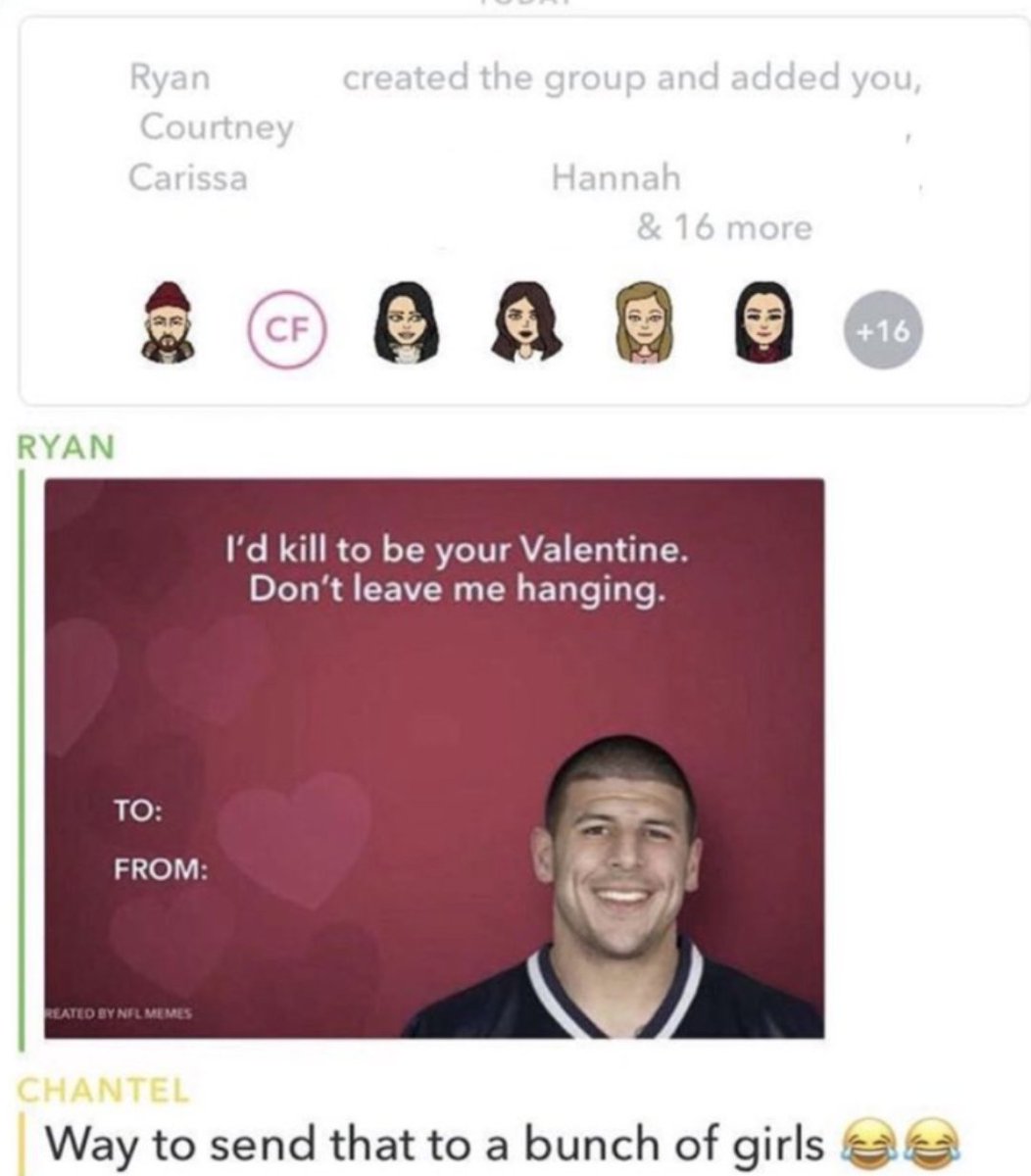 Barstool Sports On Twitter Dude Sends An Aaron Hernandez Valentine