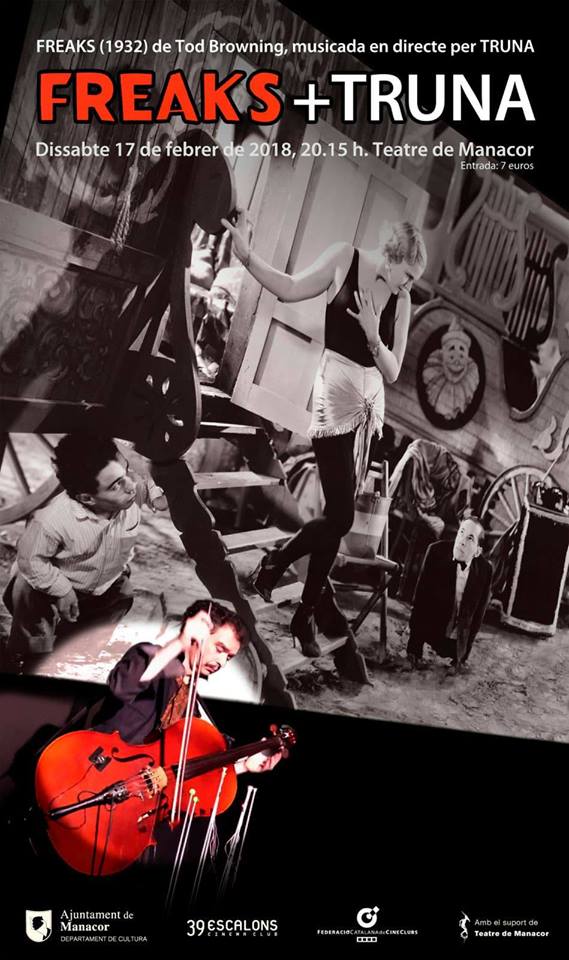 EntusiastesIB3's tweet photo. L'artista sonor #Truna, que arriba dissabte a #Manacor #Mallorca per musicar en directe la mítica pel·lícula #Freaks, dirigida per #TodBrowing l'any 1932. Abans ens hi submergirem parlant amb ell a @IB3radio @39escalons https://t.co/SqOX469YQq