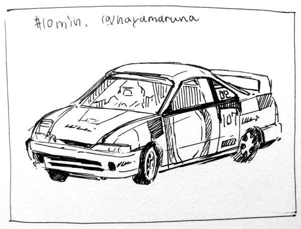 #毎日1点かんたん10分スケッチ
車には苦手意識があり また挑戦したい 