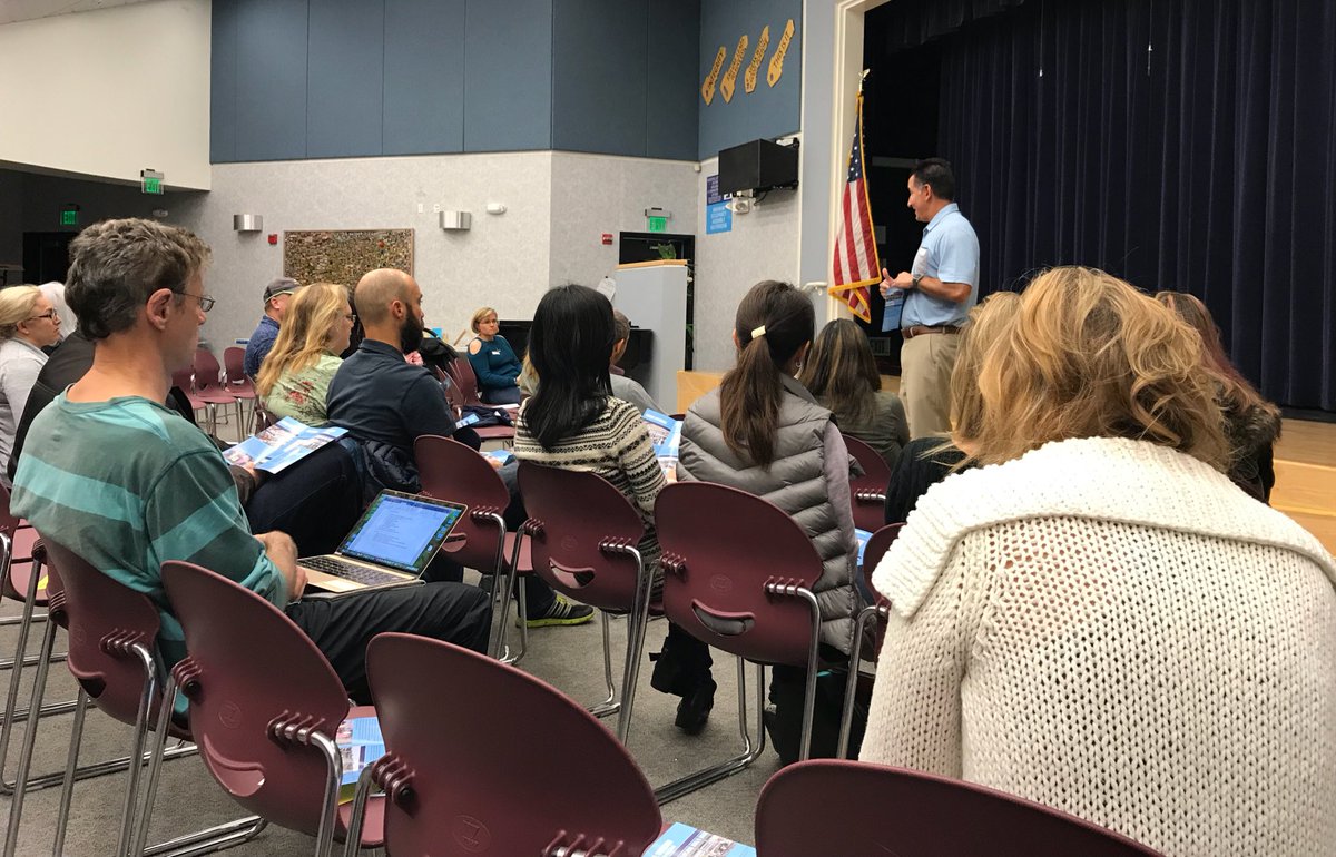 Principal Medina from Earl Warren Middle School is presenting information to our 6th grade parents to help with a smooth transition to middle school. #delmarhillsk6 #DMUSD