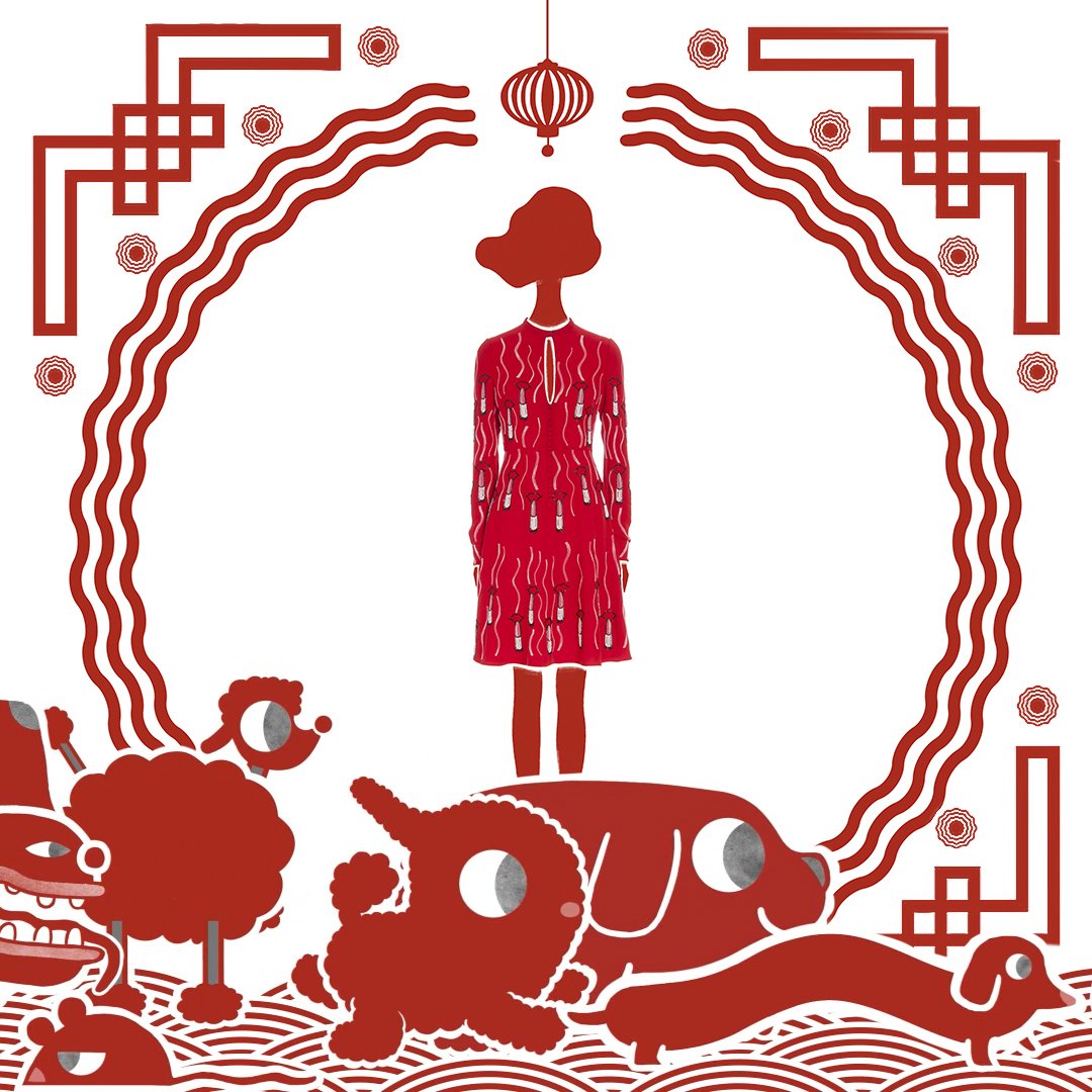 MaisonValentino's tweet photo. The count down has started. Let’s celebrate together the #ChineseNewYear with the new #Spring18 #LipstickWaves print Collection. https://t.co/Jc8JSqHaRa