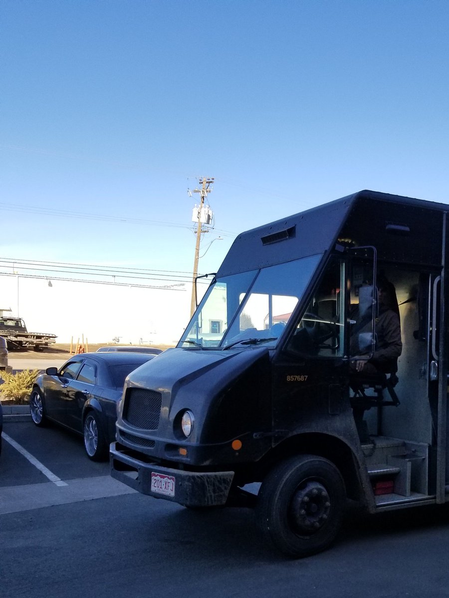 Brett45340776's tweet photo. #CaughtSafely Greeley driver Doug Sarchet making sure mirrors are properly adjusted before leaving the yard. https://t.co/AU6AOtCaAA