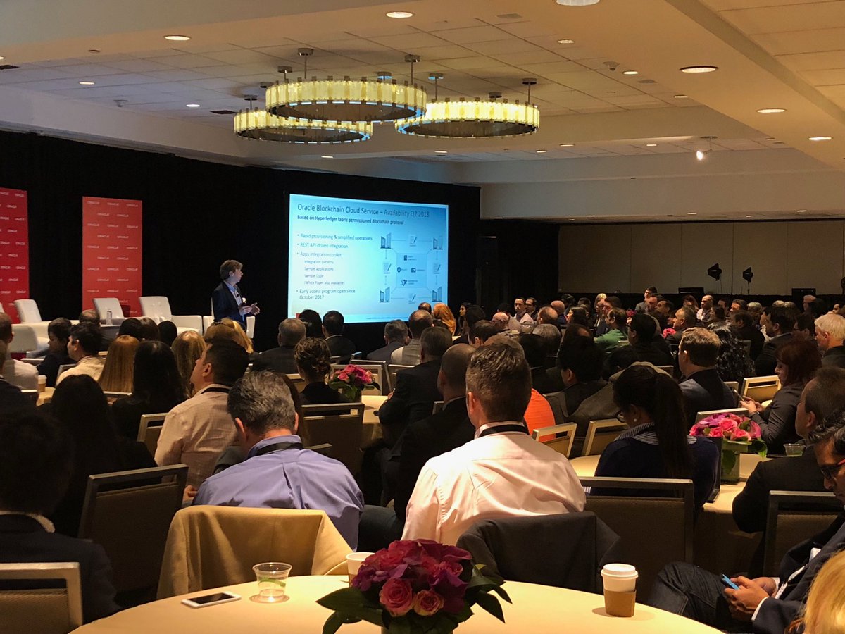 incent2IMPACT's tweet image. Full house at #OracleMFE for amazing insights on #blockchain from @dhaimes