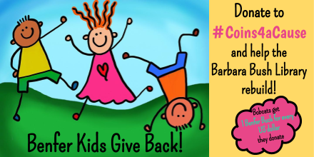 BenferLibrary's tweet photo. @BenferKISD @KleinISD join us as we collect #Coins4aCause
We're helping the @barbarabushlib rebuild so we can enjoy our wonderful neighborhood library again!
#LibrariesMatter
#BobcatsRead #BenFeb18 https://t.co/P26L2aMswd