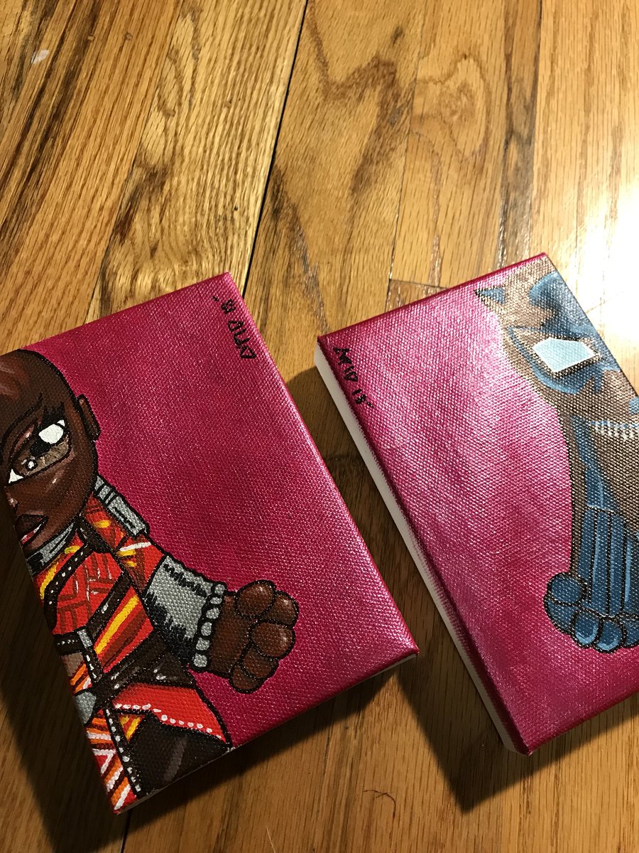 kidcupid's tweet image. NEW Black Panther and Dora Milaje warrior painting I made this week. #BlackPanther #marvel #blackgeek #blackartist #DoraMilaje