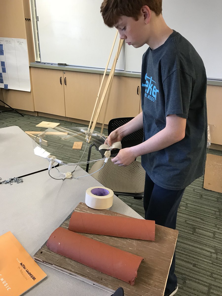 johnyen's tweet image. Poly MS music students creating their own instruments in prep for a true “garage” band performance. #polysolves