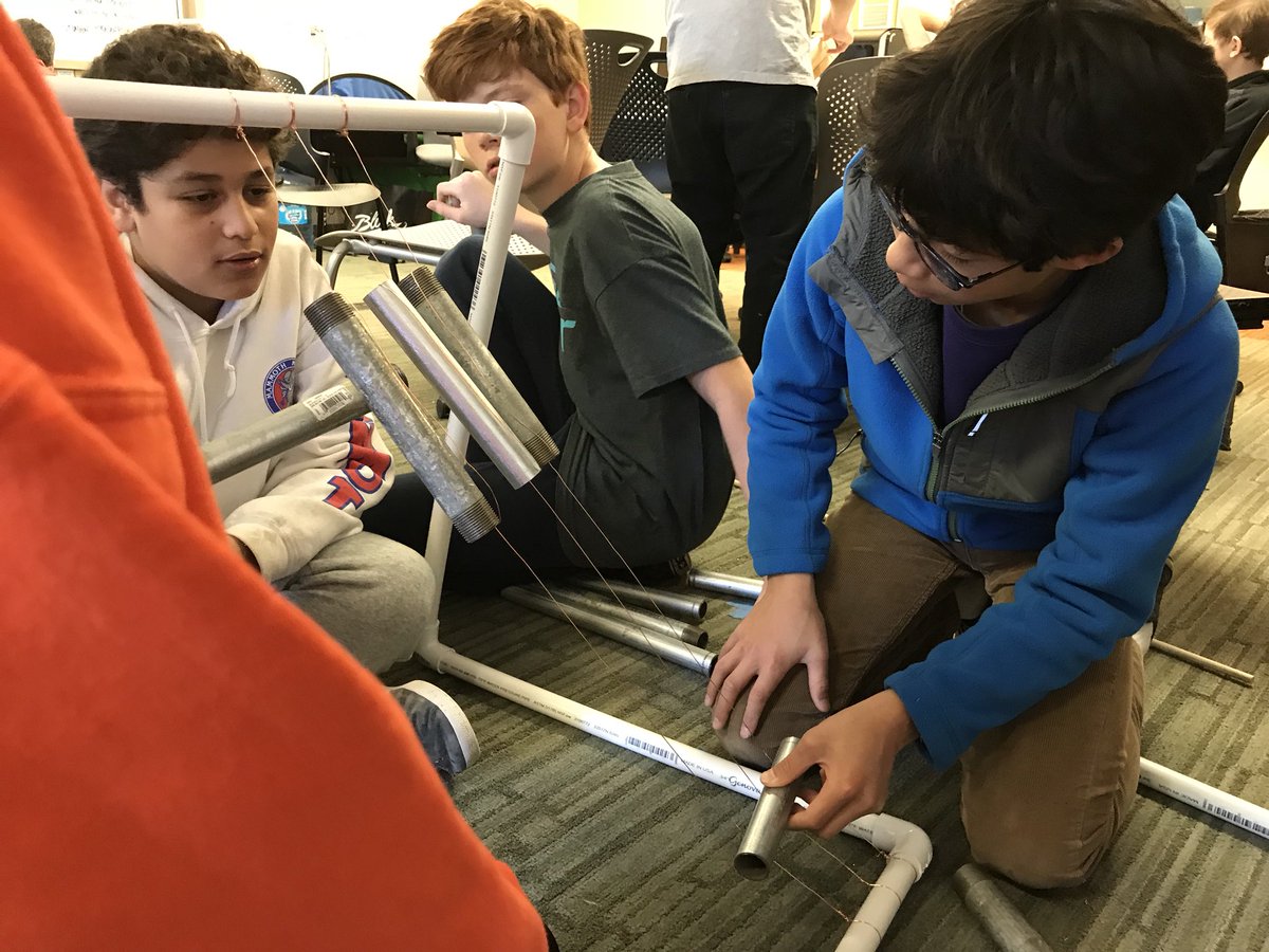 johnyen's tweet image. Poly MS music students creating their own instruments in prep for a true “garage” band performance. #polysolves