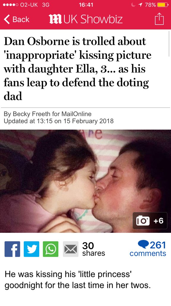 Ridiculous. If you find something wrong with a Dad kissing his daughter then may I suggest the problem lies with you?