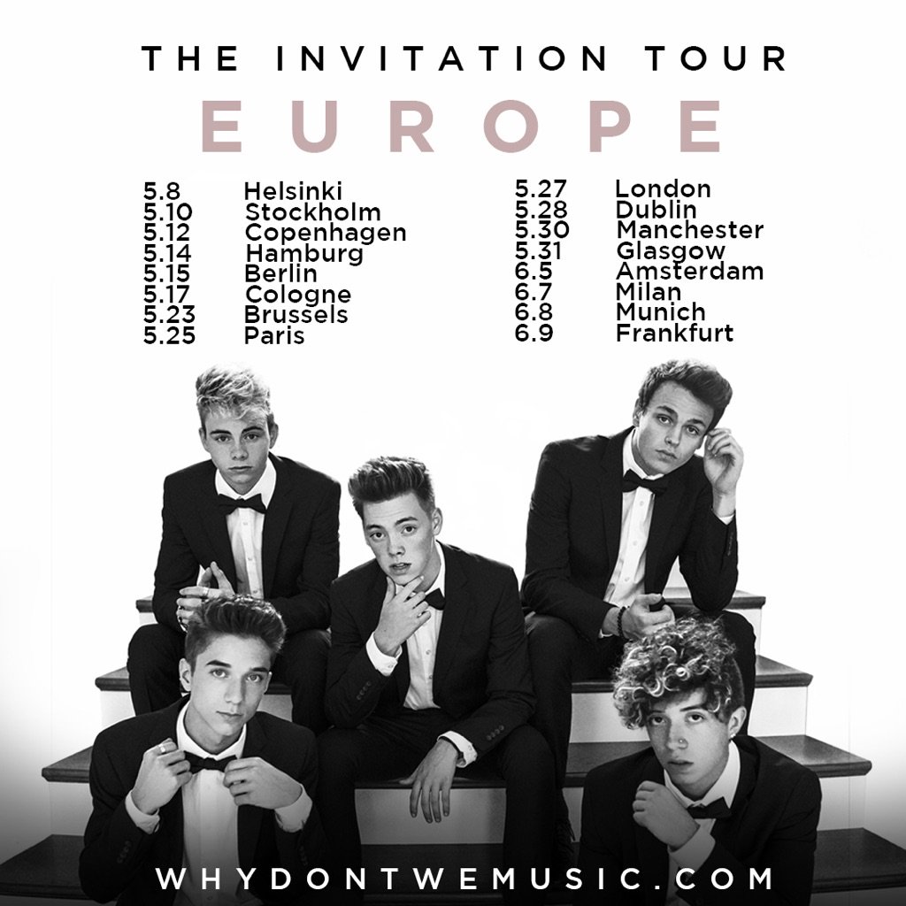 whydontwemusic's tweet photo. We are so grateful to finally be able to say this. 

Europe… you are cordially invited to the #InvitationTour!!!! Tickets are on sale Monday. https://t.co/b3PkqbKHUb