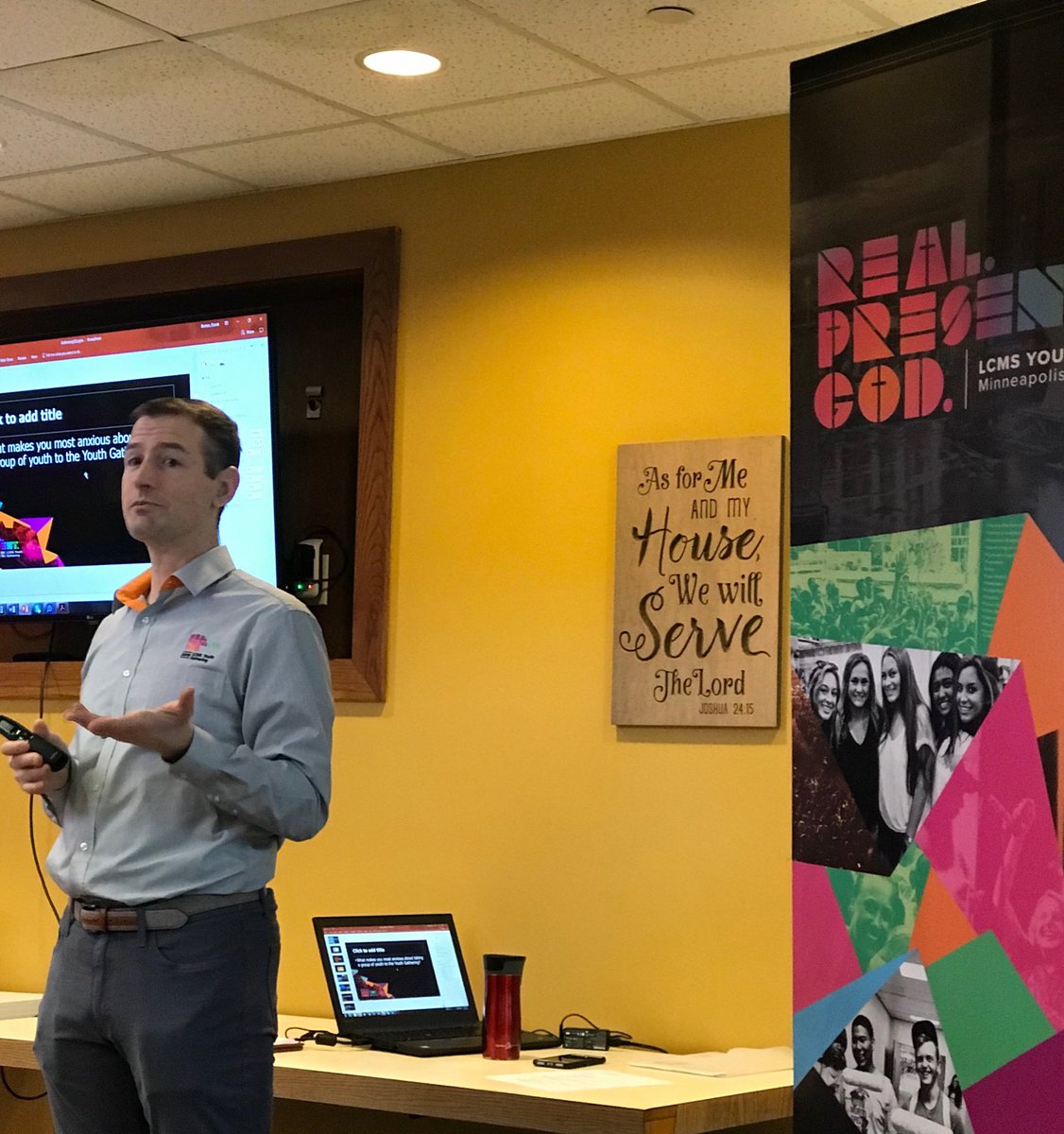 At planning meeting for 2019 National LCMS Youth Gathering. How 2 help teens understand that God is not just a “story” but He is REAL. He is always PRESENT even amidst this crazy world. And 2 Grow in understanding the awesome GOD we have. REAL, PRESENT, GOD. #NYG2019