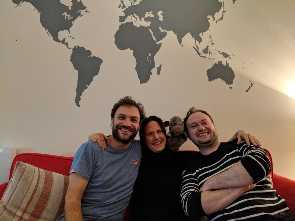 And here is the team responsible for tonight’s From Ice To Fire. <a href="/alexhemingway/">Alex Hemingway</a> , <a href="/r_hollingworth/">Robert Hollingworth</a> and me. And Sweep, who came with us on all our adventures!