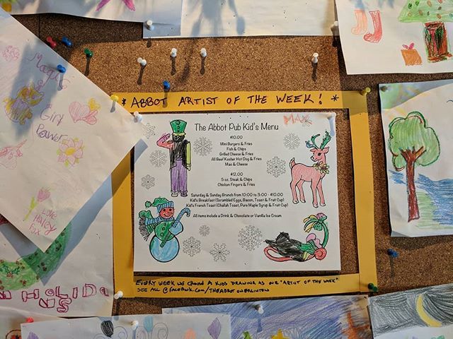 TheAbbotPub's tweet image. Gotta love colouring within the lines. #local #menuart #kidsmenu #kidsart