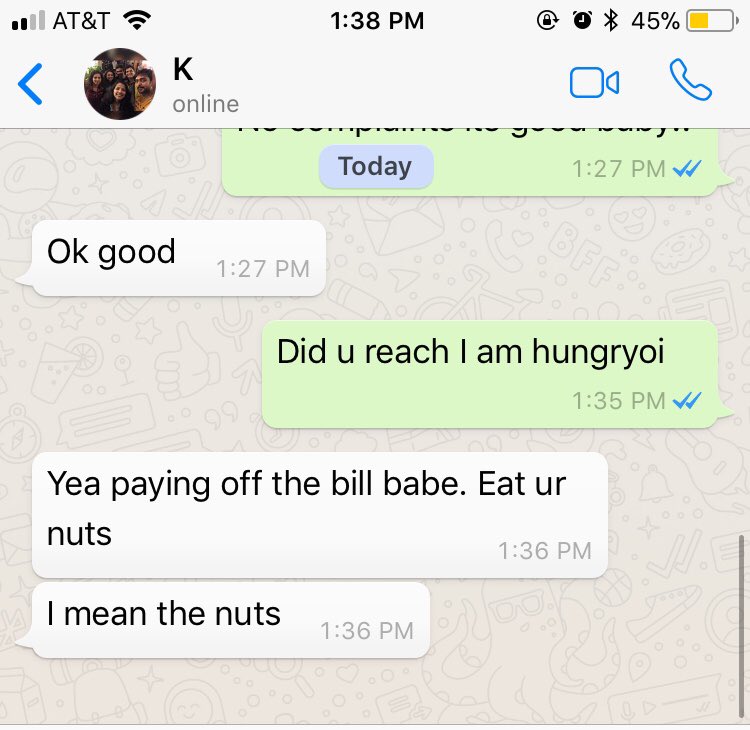 Varunkri's tweet image. When you are hungry and the wife has a nut joke