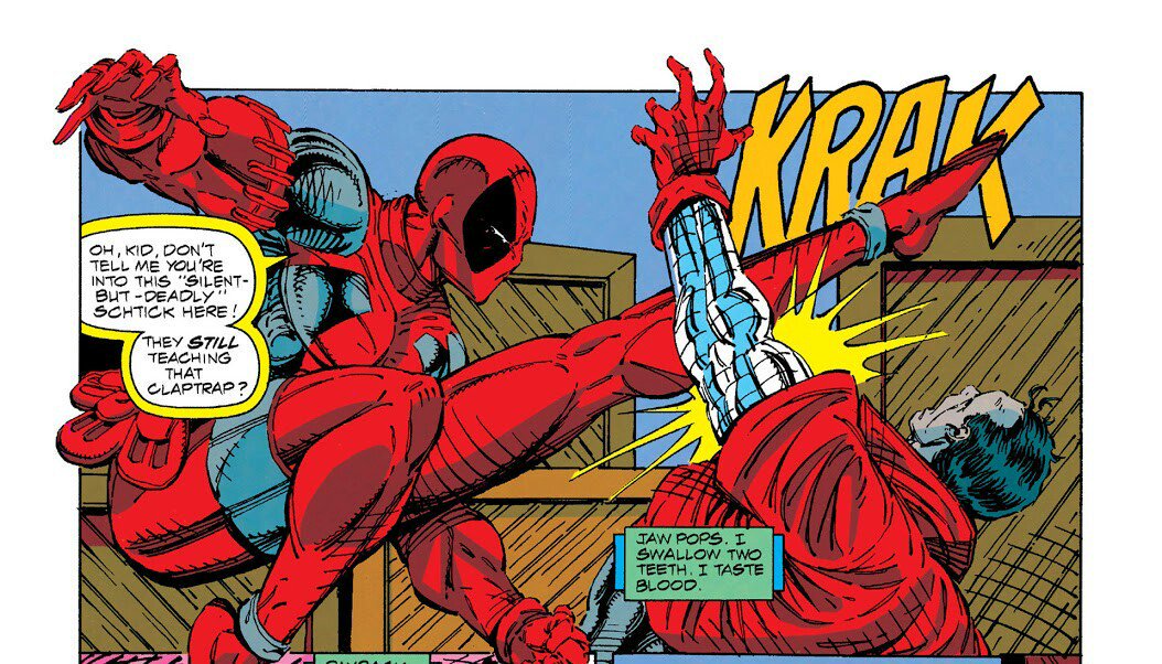 DeadpoolCable_'s tweet image. #Deadpool is among the most dangerous beings in the Multiverse. An expert with ANY weapon, he's been trained in alien and terrestrial weapons. He has Ninja like martial arts skill with Olympic level athleticism. Wade has a regenerative healing factor, making him likely immortal.