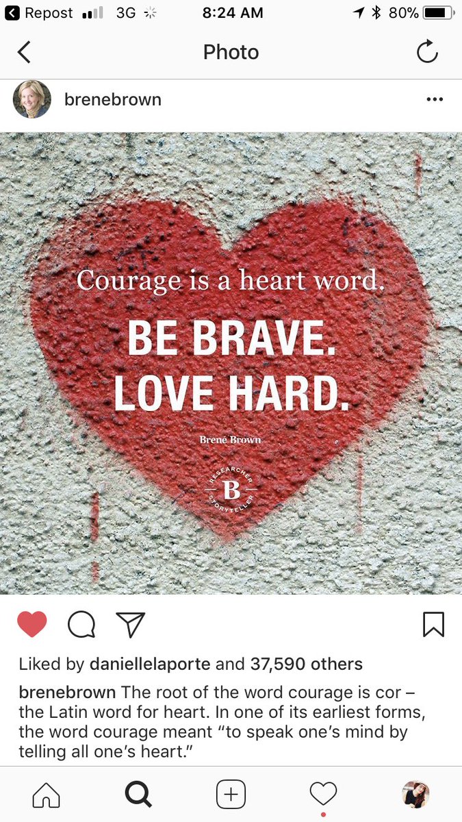 When courage is a love word, it gives you permission to take risks with confidence. #businesscoach #mompreneur #repost <a href="/BreneBrown/">Brené Brown</a>