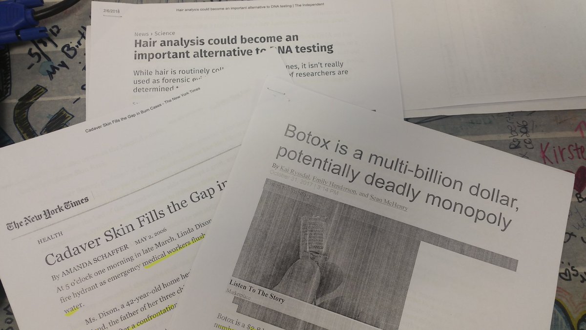 krob5570's tweet photo. Purposeful Collaboration in Anatomy today! Analyzing and collaborating key points on skin articles to present to class. #ahsliteracy https://t.co/vw9PFedSAM