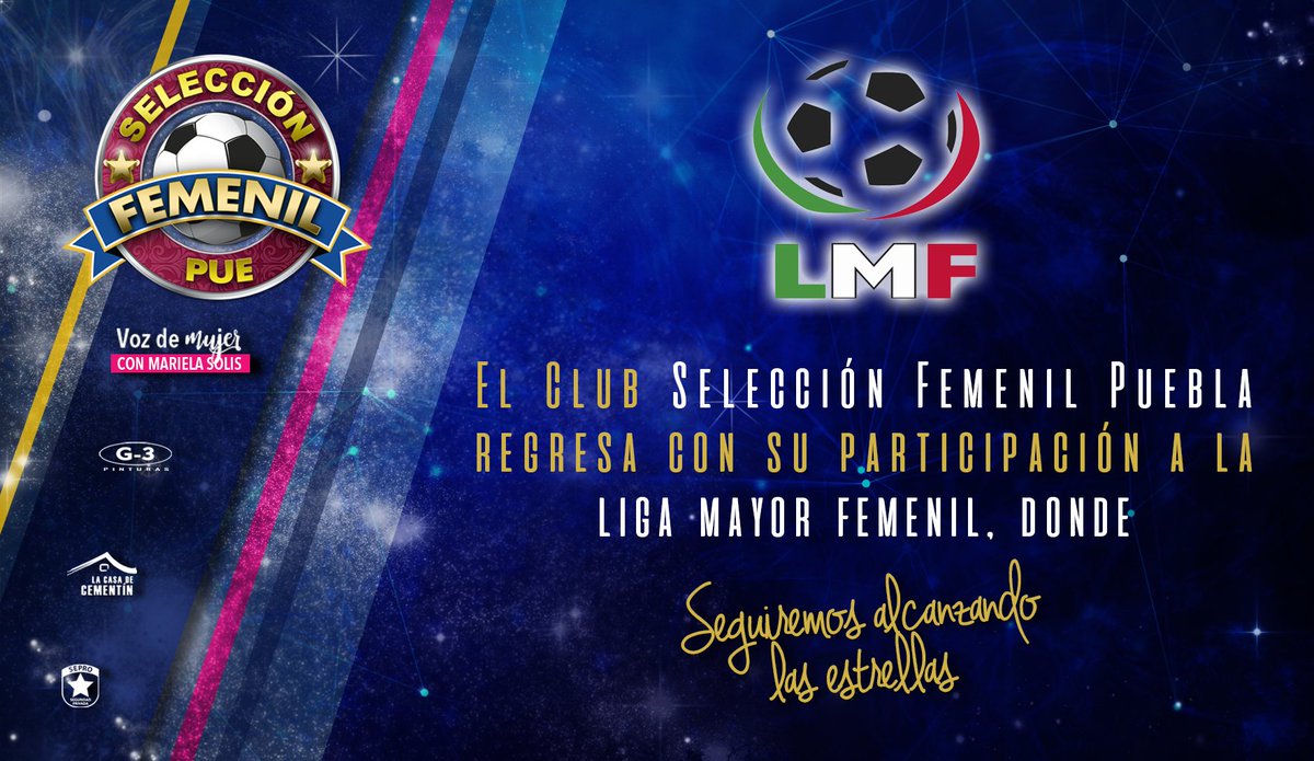 selfemenilpue's tweet photo. Con mucho orgullo, informamos que a partir de este fin de semana retomamos actividad en la Liga Mayor Femenil #TC2018 ⚽
Hemos recargado nuestra pila, estamos más unidas y más comprometidas 🔋👍
Porque sabemos que #SeguiremosAlcanzandoLasEstrellas 💫 https://t.co/egVs08XgwM
