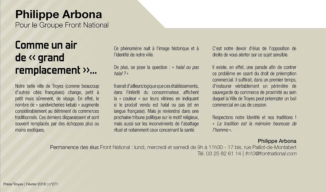 jordan_guitton's tweet photo. Pour être sûr que chacun comprenne bien ! 
Je soutiens plus que jamais @philippearbona, CM de Troyes qui dit la vérité!!! 

cc @lesteclair 

Et laissons rager les rageux, 46% des aubois sont avec nous! 
Defendons notre identité! 

#DefendEurope #DefendFrance https://t.co/qrhYOxzj11