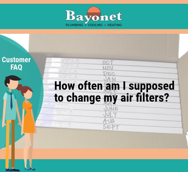 bayonetair's tweet image. #CustomerFAQ
To keep your system running efficiently and to prevent breakdowns you’ll want to change out your air filters every 30—45 days.