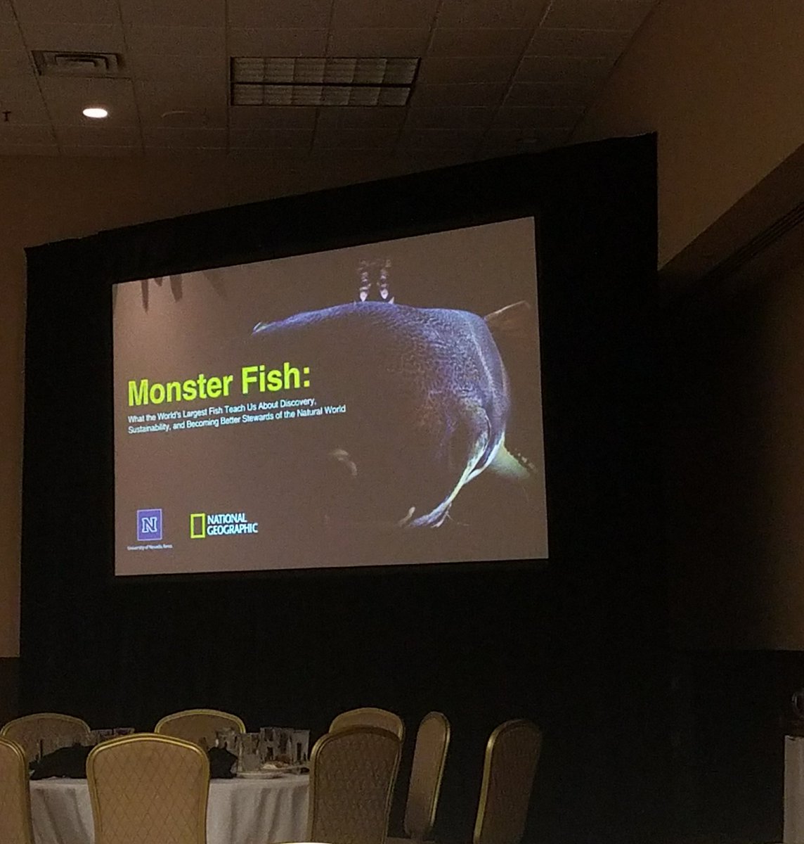 littleworldofap's tweet photo. Hanging out with @ZebHogan, hearing about modern day loch ness legends! #NatGeoMonsterFish #HastiConference https://t.co/ewXDlDqRuL