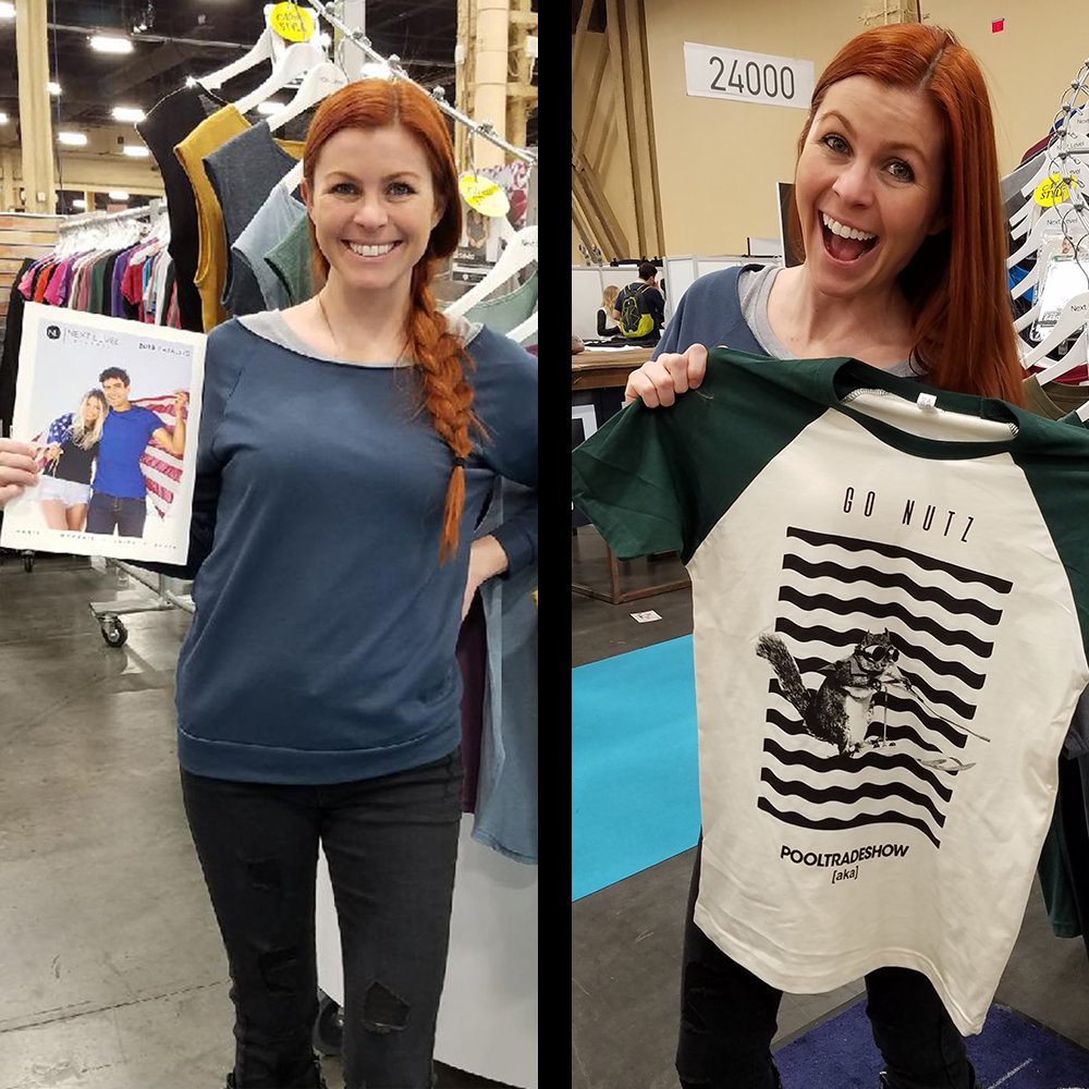 NextLevelTees's tweet photo. Thank you to everyone that came out to see us at @pooltradeshow
Special thanks to @erincosgroveofficial for modeling for us! Our tour dates & locations are on our site, come see us! #nextlevelapparel #pooltradeshow #madetoinspire #fashion https://t.co/Ikf0y0cntf