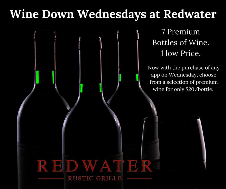 NEW: Wine Down Wednesdays at Redwater. #charlottetown #pei