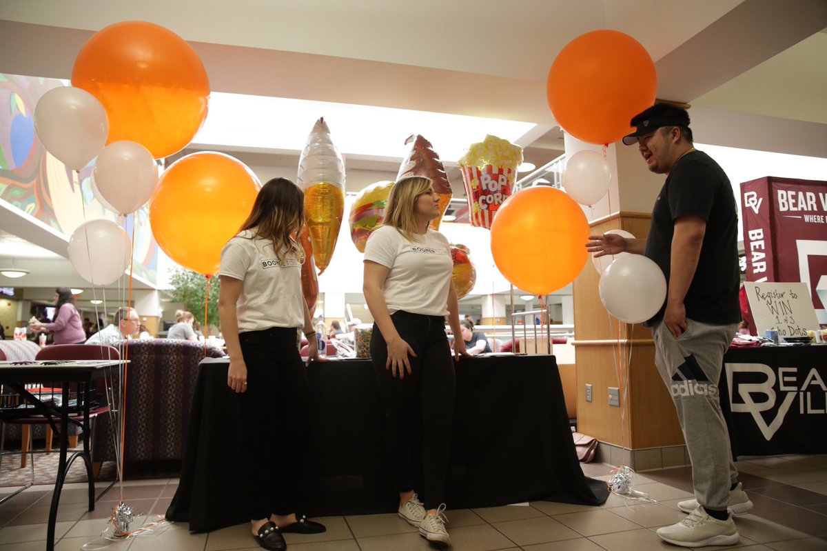 Students interact with Housing vendors at our annual Housing Expo. 
Pictured:
Springfield Loft Apartments, Brentwood Management, <a href="/AspenMSU/">Aspen Springfield</a> <a href="/boomertown417/">Boomer Town</a>