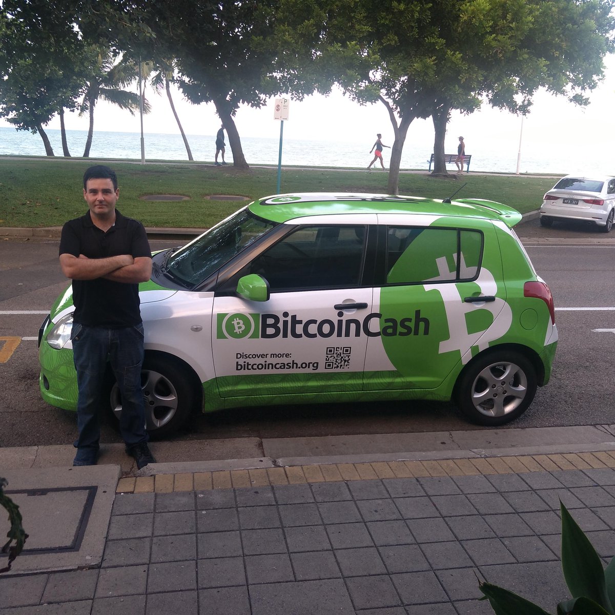 Bitcoin's tweet image. Awesome #BitcoinCash car driving the streets of North Queensland, Australia