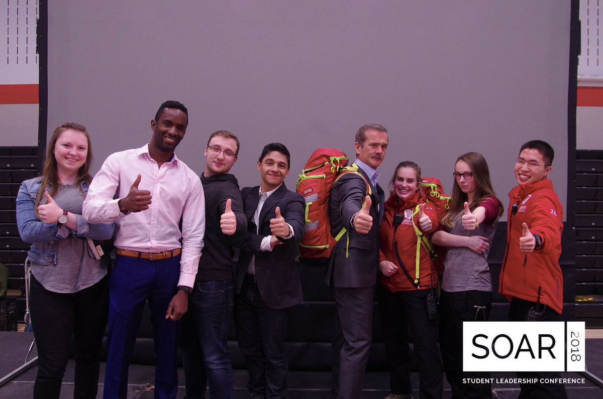 CUSERT's tweet photo. A few weeks ago, some of our responders had the opportunity to listen to @Cmdr_Hadfield deliver a riveting presentation and then meet him afterwards. Thanks to @carletonseo and the other event organizers for making this happen! #TBT #bigredbackpack #cusert #SOAR2018 https://t.co/tzALDlW5i3