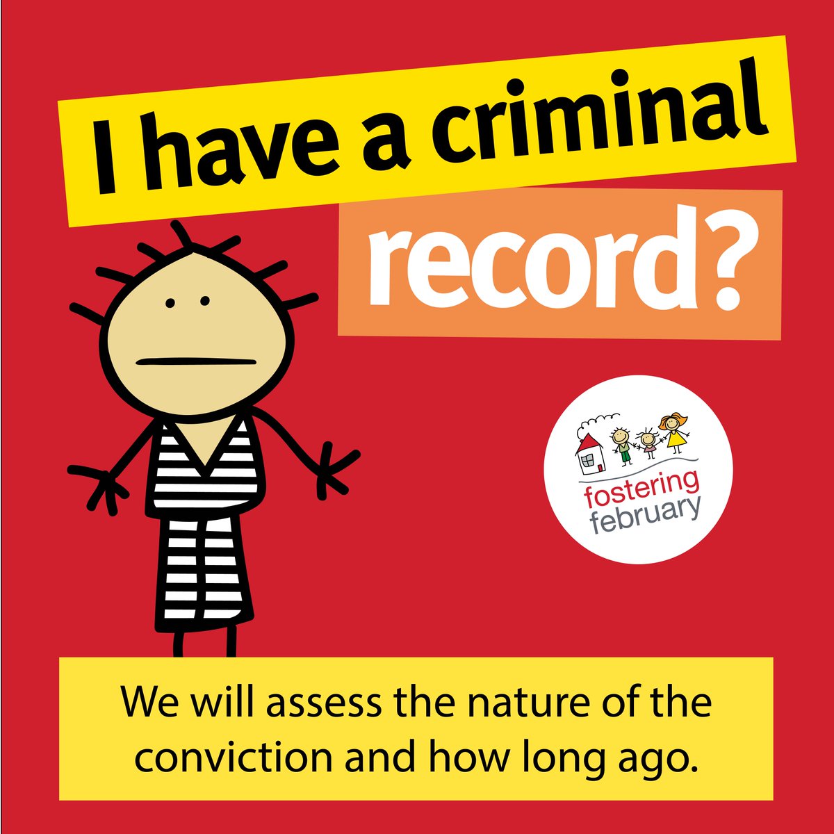 FosteringFeb's tweet photo. Having a criminal record doesn't necessarily disqualify you from becoming a foster carer, rather, it depends on the nature of the conviction and how long ago it occurred. https://t.co/AuZC1tl3ft