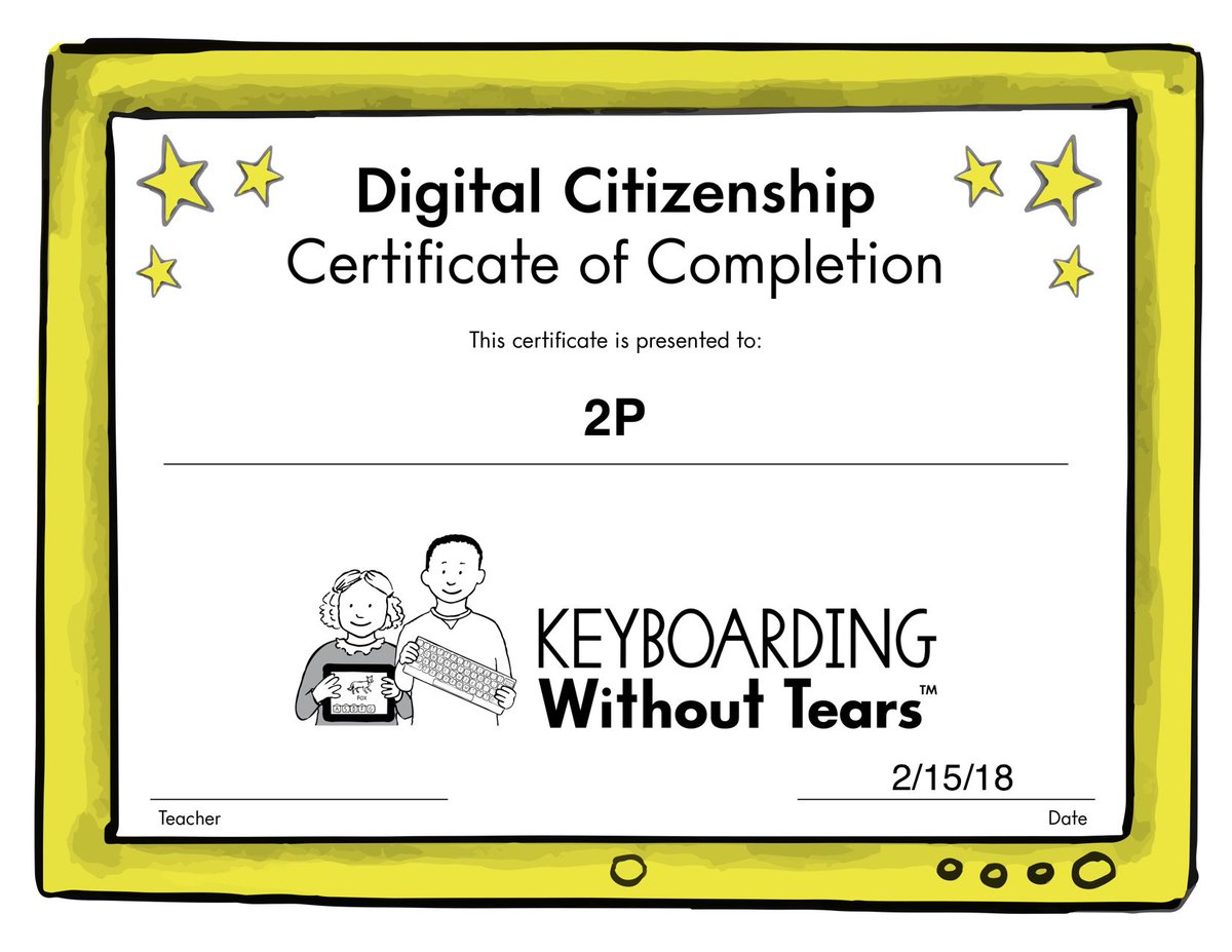 Congrats 2P on becoming Digital Citizenship certified!! Ss earned at home use of KWT!!!! Great work 2P!!!!