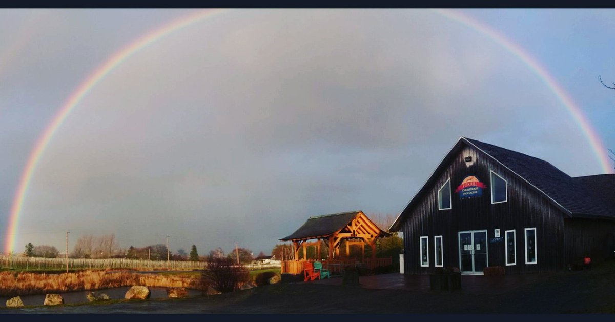 Look what's at the end of the rainbow!Come in and enjoy some fresh curds and Gelato!  #curds #local #dairyfarm