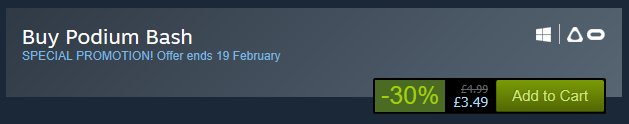 FeistyCrab's tweet photo. To celebrate the #LunarNewYear our #VR game Podium Bash is on sale now! Check it out on #steam now for some great savings!
 #steamsale https://t.co/c0Y2ibulFz