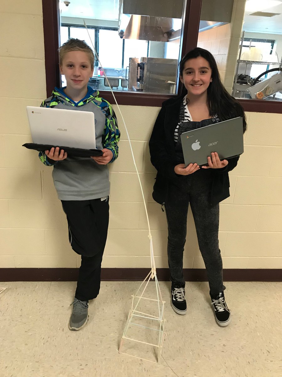 leighmances's tweet image. Students were tasked with building the tallest structure they could using only straws, tape, scissors, and paper.