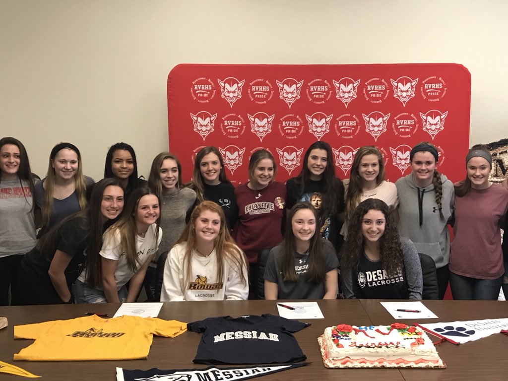Big day for <a href="/RVLacrosse/">RV Girls Lacrosse</a> as 3 seniors commit to continue their academic and athletic careers

Congrats to Alzlin Myers (Desales), Jana Krihak (Messiah), and Julianna Corson (Rowan), and their families on this special day #RVPride