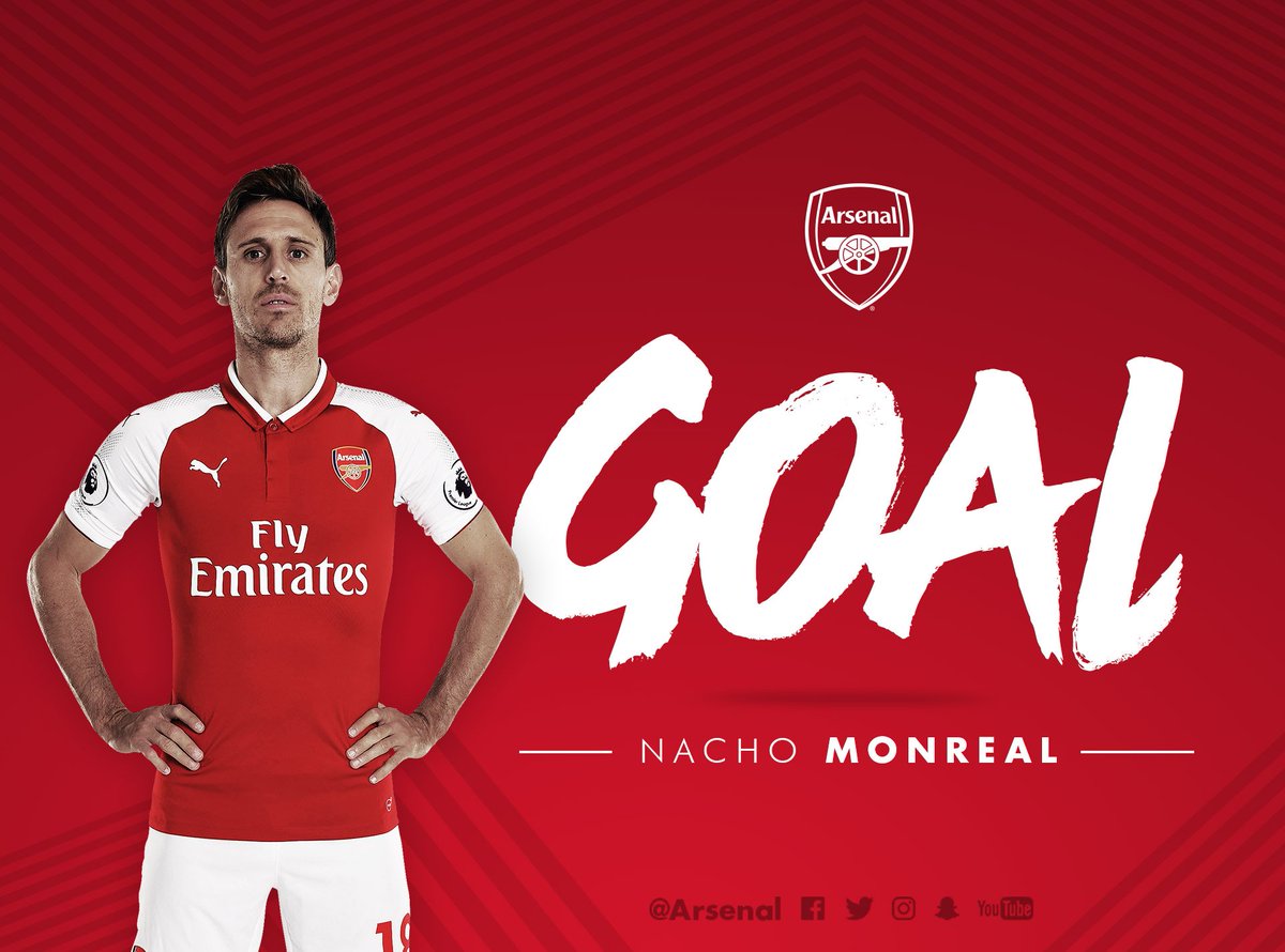 GunnersFanPage2's tweet photo. Yaaasss.....Our first goal comes from @_nachomonreal A rebound goal is put in by the Spanish Centre back 🔴⚪

#OSTvAFC https://t.co/tjM27qLiVR