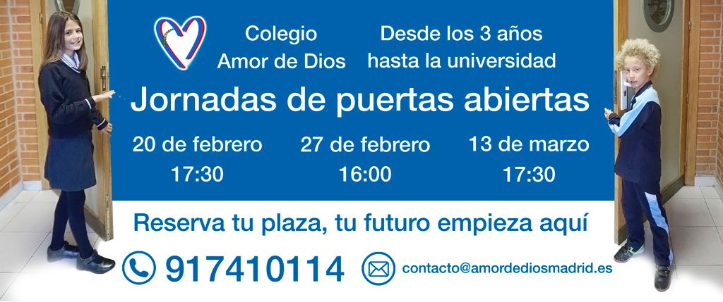 amordediosmad's tweet photo. 📌 Jornadas de Puertas Abiertas 20, 27 febrero y 13 marzo ¡Reserva tu cita! https://t.co/utfOZL3tj2