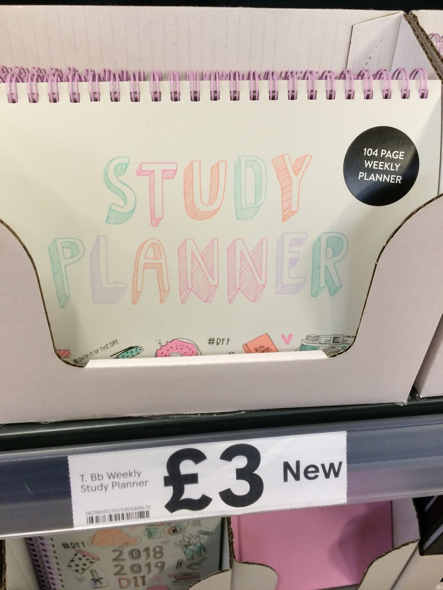BiologyBraes's tweet photo. Saw this in @Tesco .....great way to start organising your studying if you haven’t started to yet! A little studying often is better than trying to cram it all in just before exams! 🧠📚📝 #getorganised #positiveattitude #bargainbuy https://t.co/TqSgOLYsoC