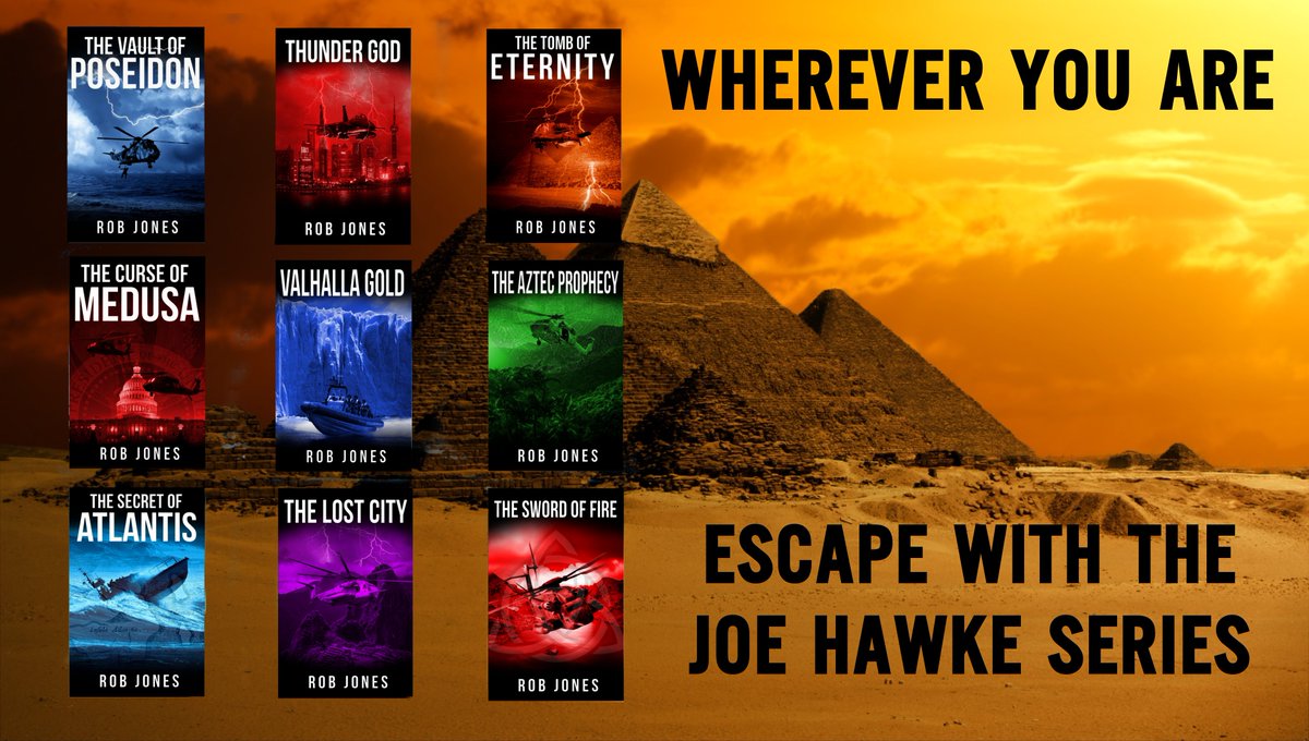 AuthorRobJones's tweet photo. Escape with a bestselling action-packed adventure series that takes you all over the world! #joehawke #amazon #ebook Book 10 coming soon - so just click on the link below and join the adventure! https://t.co/XFg4UqJ8PQ https://t.co/f0gT29Gfkl