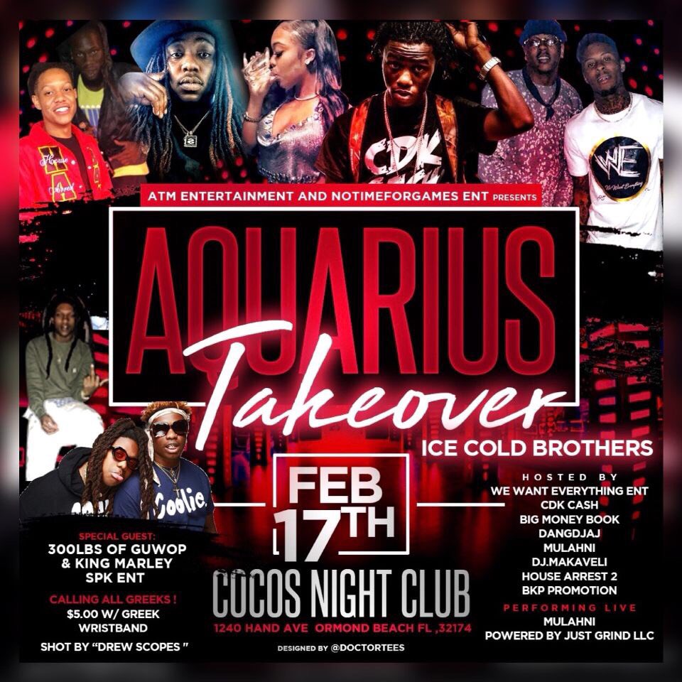 Jazzzzyy_'s tweet photo. Feb. 17th V-Day Weekend = 

AQUARIUS TAKEOVER @ COCOS NIGHT CLUB 

Dem 2s ✌🏾 will be in the building‼️ 

@DKGUWOP @300REZ + 
many more in attendance 

EARLY ARRIVAL SUGGESTED 

#Bcu21 #Bcu20 #Bcu19 #Bcu18 https://t.co/dtd2WFrElE